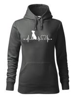 Dámská mikina pro milovníky zvířat - Rhodéský ridgeback tep