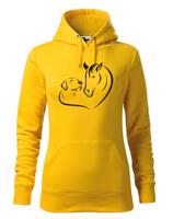 Dámská mikina pro milovníky zvířat s potiskem srdce koně a psa