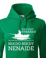 Dámská mikina pro rybářku s potiskem Nikdy neser rybářku.
