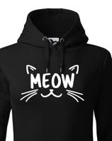 Dámská mikina s kočičím potiskem Meow - čupr tričko s kočkou