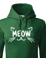 Dámská mikina s kočičím potiskem Meow - čupr tričko s kočkou