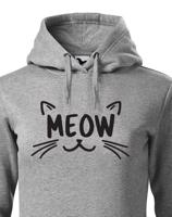 Dámská mikina s kočičím potiskem Meow - čupr tričko s kočkou