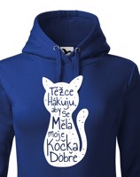 Dámská mikina s kočičím potiskem Těžce hákuji - originální dárek