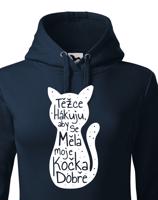 Dámská mikina s kočičím potiskem Těžce hákuji - originální dárek