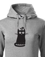 Dámská mikina s kočkou  a ptáčkem - stylový dárek pro milovníky koček