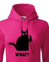 Dámská mikina s kočkou What - ideální triko pro milovníky koček
