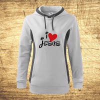 Dámska mikina s motívom I love Jesus