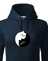 Dámská mikina s potiskem kočičí Jing Jang - stylová mikina s kočkami