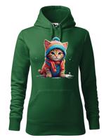 Dámská mikina s potiskem koťátka v oblečku - tričko pro milovníky koček