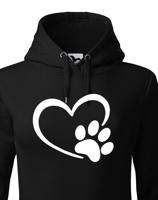Dámská mikina se psí packou a srdíčkem - ideální dárek