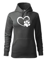 Dámská mikina se psí packou a srdíčkem - ideální dárek