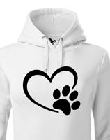 Dámská mikina se psí packou a srdíčkem - ideální dárek