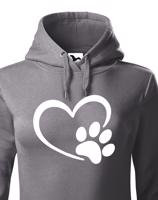 Dámská mikina se psí packou a srdíčkem - ideální dárek