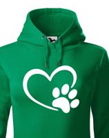 Dámská mikina se psí packou a srdíčkem - ideální dárek