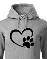 Dámská mikina se psí packou a srdíčkem - ideální dárek