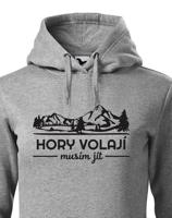Dámská turistická mikina s potiskem Hory volají, musím jít