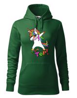 Dámská vtipná mikina s jednorožcem a nápisem Jsem top!