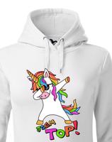 Dámská vtipná mikina s jednorožcem a nápisem Jsem top!