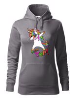 Dámská vtipná mikina s jednorožcem a nápisem Jsem top!
