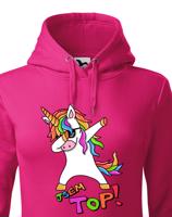 Dámská vtipná mikina s jednorožcem a nápisem Jsem top!