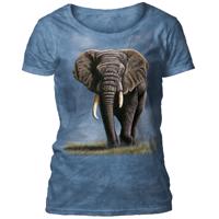 Dámské batikované triko The Mountain - APPROACHING STORM - slon - modrá Velikost: L