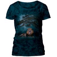 Dámské batikované triko The Mountain - PURE FEELING - medvědi - tmavě zelená Velikost: S