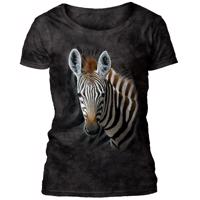 Dámské batikované triko The Mountain - STRIPES - zebra - tmavě šedé Velikost: S