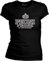 Dámské černé tričko PEUNI - logotyp