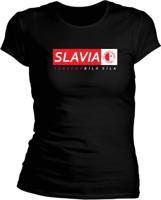 Dámské černé tričko Slavia futsal - Červenobílá síla
