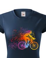 Dámské cyklistické tričko s potiskem cyklistky - tričko pro cyklistku