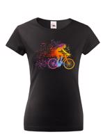 Dámské cyklistické tričko s potiskem cyklistky - tričko pro cyklistku