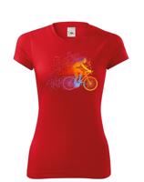 Dámské cyklistické tričko s potiskem cyklistky - tričko pro cyklistku
