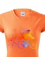 Dámské cyklistické tričko s potiskem cyklistky - tričko pro cyklistku