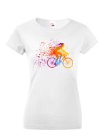 Dámské cyklistické tričko s potiskem cyklistky - tričko pro cyklistku