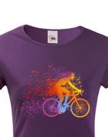 Dámské cyklistické tričko s potiskem cyklistky - tričko pro cyklistku