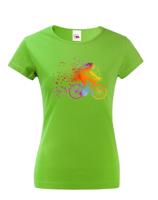 Dámské cyklistické tričko s potiskem cyklistky - tričko pro cyklistku