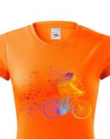 Dámské cyklistické tričko s potiskem cyklistky - tričko pro cyklistku