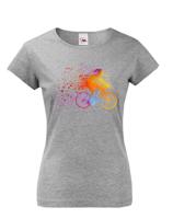 Dámské cyklistické tričko s potiskem cyklistky - tričko pro cyklistku