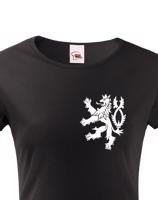 Dámské retro tričko s Českým lvem  na srdci - vlastenecké triko