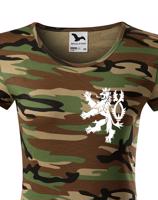 Dámské retro tričko s Českým lvem  na srdci - vlastenecké triko