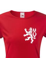 Dámské retro tričko s Českým lvem  na srdci - vlastenecké triko