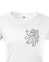 Dámské retro tričko s Českým lvem  na srdci - vlastenecké triko