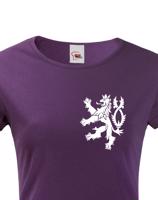 Dámské retro tričko s Českým lvem  na srdci - vlastenecké triko