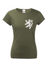 Dámské retro tričko s Českým lvem  na srdci - vlastenecké triko