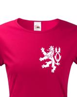 Dámské retro tričko s Českým lvem  na srdci - vlastenecké triko