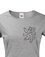 Dámské retro tričko s Českým lvem  na srdci - vlastenecké triko