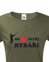 Dámské rybářské tričko Mé srdce patří rybáři - skvělý dárek