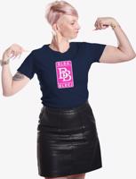 Dámské tmavě modré tričko Blbá a Blbej - velké Logo Blbá