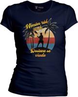 Dámské tmavě modré tričko Nerdopolis - Nemám rád písek