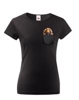Dámské tričko Afghánský chrt v kapsičce - kvalitní tisk a rychlé dodání